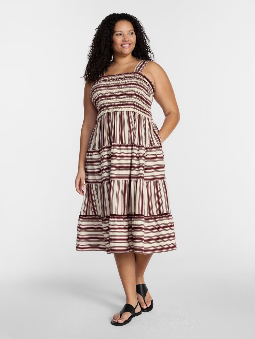 Terra & Sky Striped Tiered Maxi Sundress